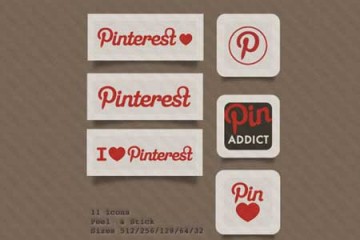 Bộ icon social miễn phí của Pinterest dành cho Web/Blog