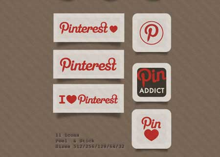Bộ icon social miễn phí của Pinterest dành cho Web/Blog